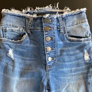 Kut Connie high rise ankle skinny distressed